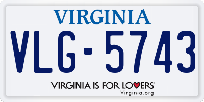 VA license plate VLG5743