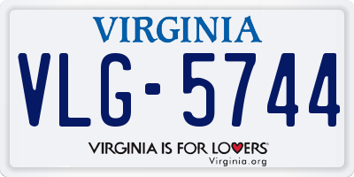 VA license plate VLG5744
