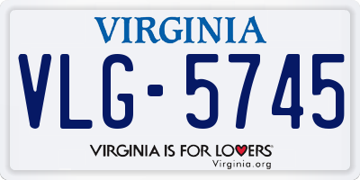 VA license plate VLG5745