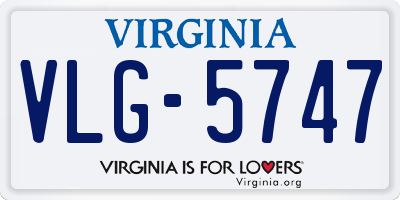 VA license plate VLG5747