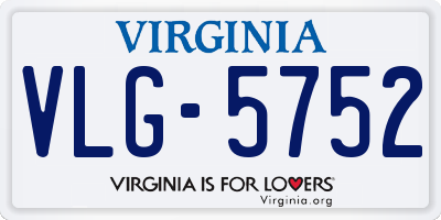 VA license plate VLG5752