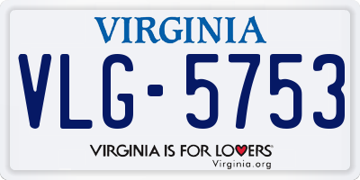 VA license plate VLG5753