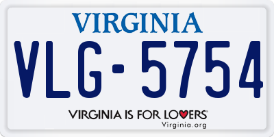VA license plate VLG5754