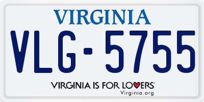 VA license plate VLG5755