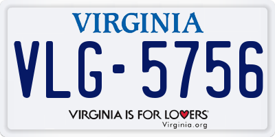 VA license plate VLG5756