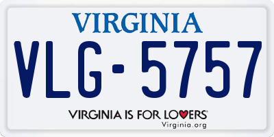 VA license plate VLG5757