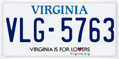 VA license plate VLG5763
