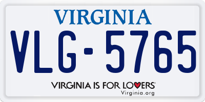 VA license plate VLG5765