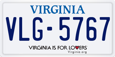 VA license plate VLG5767