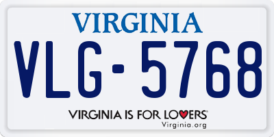 VA license plate VLG5768