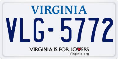 VA license plate VLG5772