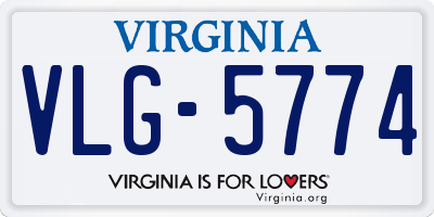 VA license plate VLG5774