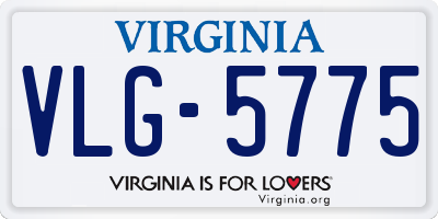 VA license plate VLG5775