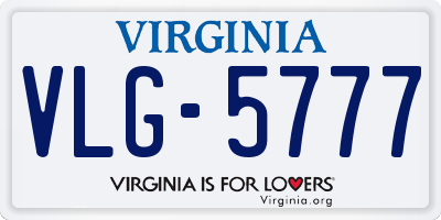 VA license plate VLG5777