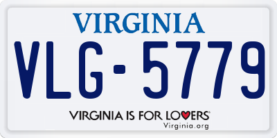 VA license plate VLG5779