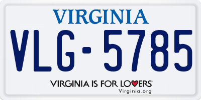 VA license plate VLG5785