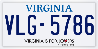 VA license plate VLG5786