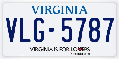 VA license plate VLG5787