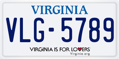 VA license plate VLG5789