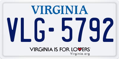 VA license plate VLG5792