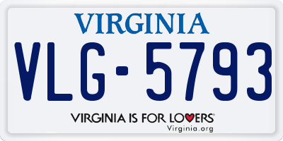VA license plate VLG5793