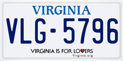VA license plate VLG5796