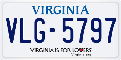VA license plate VLG5797
