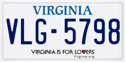 VA license plate VLG5798