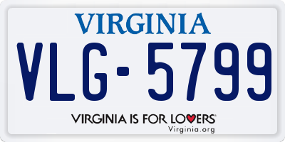 VA license plate VLG5799