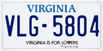 VA license plate VLG5804