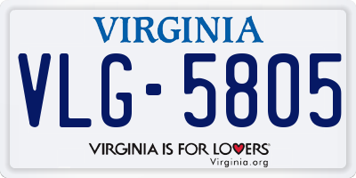 VA license plate VLG5805