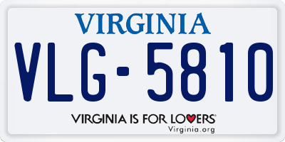 VA license plate VLG5810