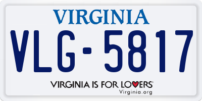 VA license plate VLG5817
