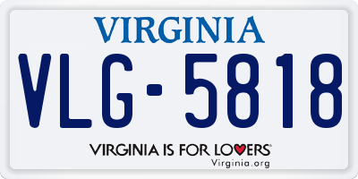 VA license plate VLG5818