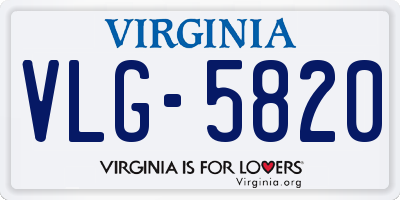 VA license plate VLG5820