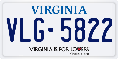 VA license plate VLG5822