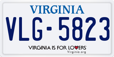 VA license plate VLG5823
