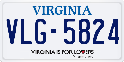VA license plate VLG5824