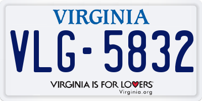 VA license plate VLG5832