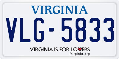 VA license plate VLG5833