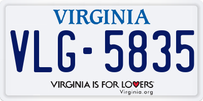VA license plate VLG5835
