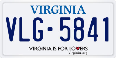 VA license plate VLG5841