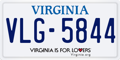 VA license plate VLG5844
