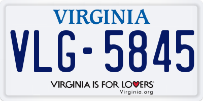 VA license plate VLG5845