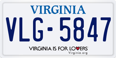 VA license plate VLG5847