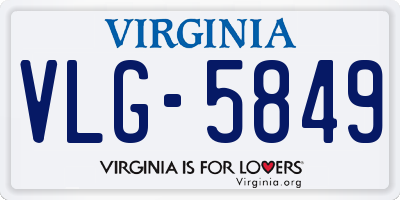 VA license plate VLG5849