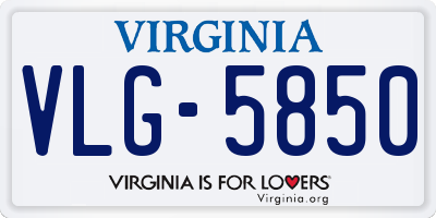 VA license plate VLG5850