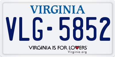 VA license plate VLG5852