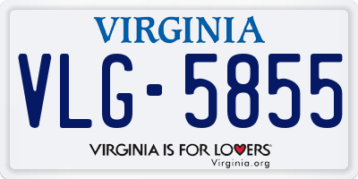 VA license plate VLG5855