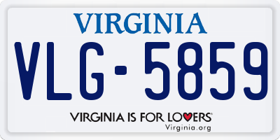 VA license plate VLG5859